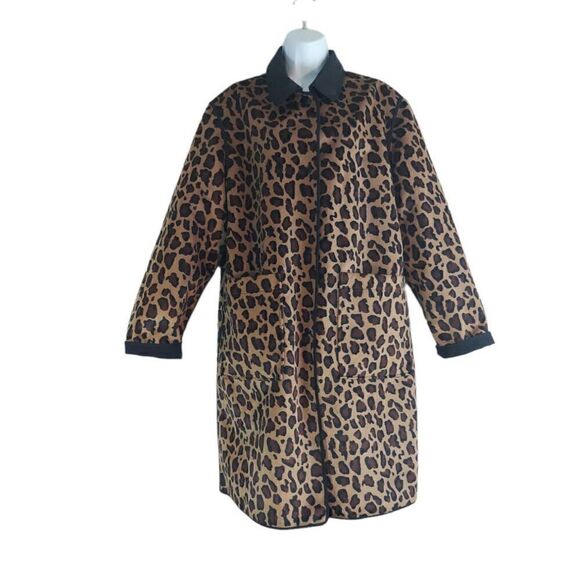 Liz Claiborne Reversible Faux Fur Trench Coat - Picture 1 of 8
